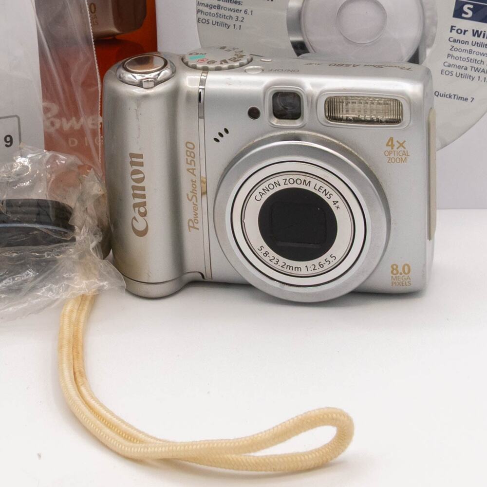CANON PowerShot A580 8.0MP Digital Camera Silver 4x Zoom Tested